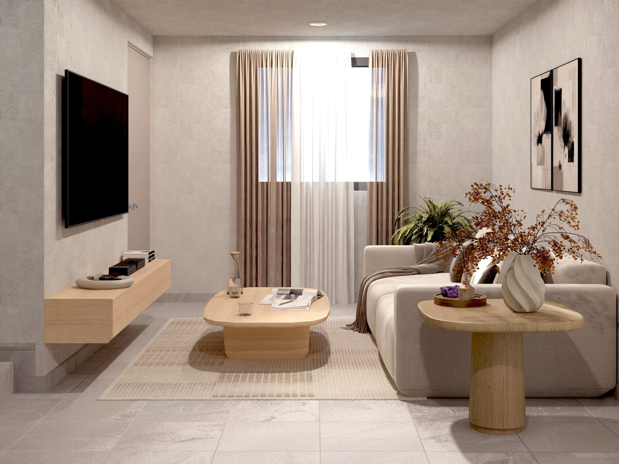 Sala amplia con luz natural, Casa Zafiro
